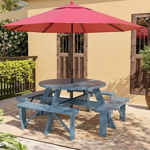 Dekorativa plattor Paraply Waterproof and Sun Protection B Outdoor Park Antiseptic Wood Table