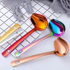 Spoons Korean Stainless Steel Thickening Spoon Creative Long Handle With Spout Small Soup Ladle Serving Kitchen Essential Tools