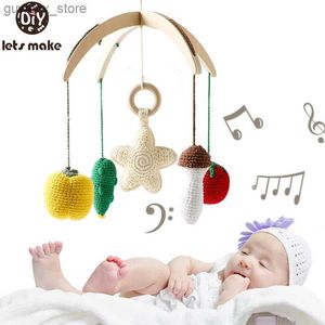 Mobiler# Baby Mobile Rattles Toys 0-12 månad virkade frukthänge Crib Bell Toddler Rattles Toy Carousel Infant Musical Toy Kid Gift Y240412Y2404174XZH