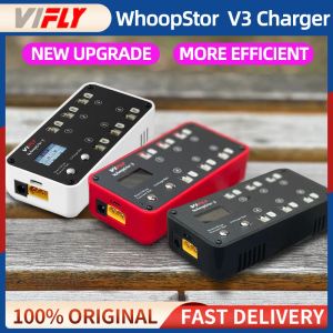 Drönare Ny VIFLY WHOOPSTOR 3 V3 6 PORTS 1S LIPO LIHV Batteriladdare Discharger Storage LCD Typec DC TX60 för FPV Drone BT2.0 PH2.0