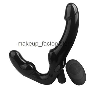 Massage trådlöst fjärrkontroll lesbisk gspot klitor vibrator dildo vuxna axelfri strapon dildo sexleksaker för par dubbelhuvud vibrat7253980