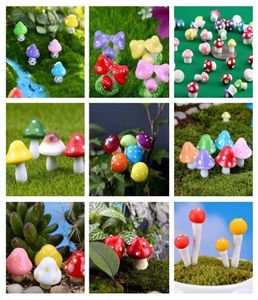 Artificial colorful mini Mushroom fairy garden miniatures gnome moss terrarium decor plastic crafts bonsai home decor for DIY Zakk6992758