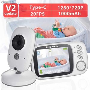 Baby Monitors VB603 V2 baby monitor with 3.2-inch LCD electronic baby monitor 2-way audio call night vision video nanny radio baby cameraC240412