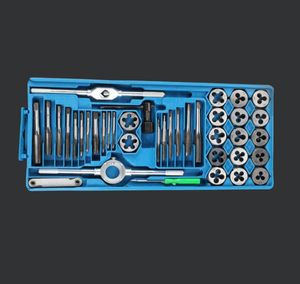 Metrik Musluk Anahtarı ve Die Pro Set M6M12M3M12 Somun cıvatası Alaşım Metal El Aletleri Ayarlanabilir Anahtar Dişli Kesme Seti 122040PCS2566141