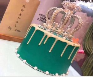 Full circle pearl crown birthday cake crown baking decoration headwear6098206