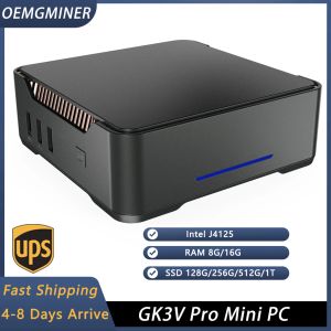 Catena/minatore nuovo gk3v pro intel j4125 mini pc gk3v ddr4 ram, nvme ssd, wifi5 bt4.2 mini di gioco desktop