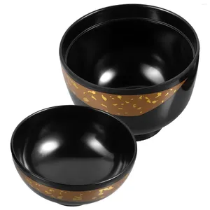 Servis uppsättningar Soup Bowl Japanese Melamine Kitchen Supply Japanese-Style Rice Bowls Container Service Lidded Serving