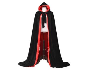 Black Cloak Velvet Cape Cape Medieval Renaissance Costume Larp Halloween Fancy Dress2684656