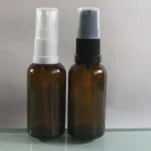 Storage Bottles Wholesale 100pcs Empty 30ml Amber Glass Bottle With Lotion Pump Serum