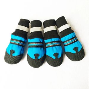 4Pcs Noslip Pet Dog Shoes Rain Wear Waterproof Warm Boots Safety Reflective Outdoor Sock For Medium Dogs Labrador 240402