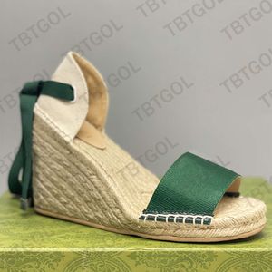 Дизайнерская платформа Espadrilles Sandals Women High Heels Fashion настоящая кожаная лодыжка сандалия с коробкой №037