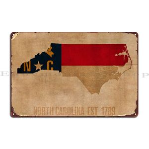 North Carolina State Flag Sinal de metal Designing Mural Cinema Cinema Home Tin Sign Poster