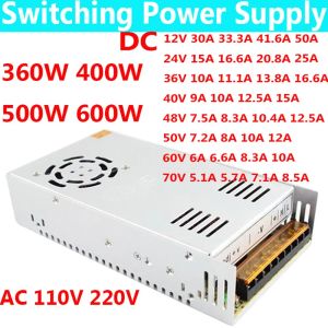 500W 400W 600W 360W Supplicação de alimentação de comutação AC 110V 220V a DC 12 V Volt 24V 36V 48V 50V 60V Transformador para tira de LED CCTV Motor