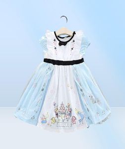 Costura da princesa da menina, menina, vestido de alice recém -nascido Alice no País das Maravilhas Costume Crianças Vestido de Aniversário G11297748061