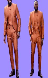 Orange Suit Peaked Lapel Men039s Blazer Suits 2 Pieces Tuxedos Wedding Party Wear Custom Made Slim Fit Man Business Suit6284982