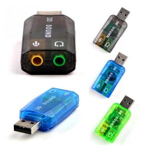 Externt ljudkort 35mm USB -adapter Ljudgränssnitt 3D USB -headsetgränssnitt Mikrofon hörlurar för dator USB Audio Card2670599