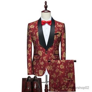Men's Suits Blazers 2023 Fashion New Mens Casual Business Wedding Suits Coat Pants / Male Slim Fit Evening Dress Blazers Jacket Pants Trousers