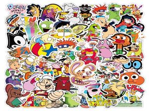 50st Stickers Classic 90s Cartoon Graffiti Waterproof Skateboard Travel Suitcase Phone Laptop Bagage Klistermärken Söta barn Girl2365216