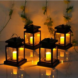 31st Solar Candle Lantern IP44 Revolving Hanging Retro LED Light Outdoor With Clip Garden Watertproof Landscape 240412