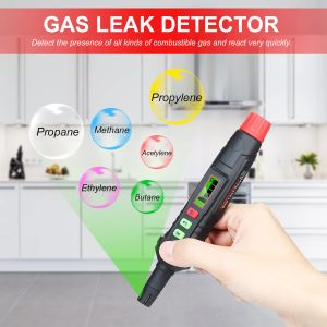 Habotest Portable Gas Läckedetektor Alarm Beklämplig gasdetektor med hörbart och visuellt larm Alla typer av brandfarligaGaser