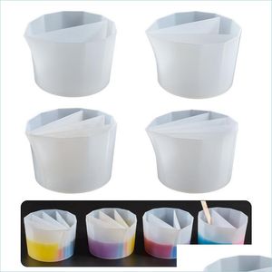 Other Jewelry Tools Rusable Sile Split Cup For Acrylic Paint Resin Pouring Diy Making Mti Channel Set Fluid Art Ding Accesso Dhgarden Dhimy