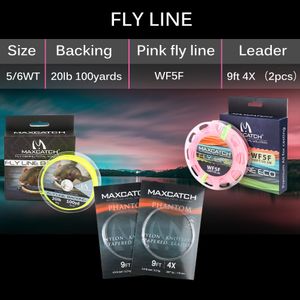 MaximumCatch 6'6 ''/9'0 '' 2/5wt Fly Fishing Rod Kit Fly Rod och Fly Reel Combo med fiske lure lådan Set Fishing Rod Tackle