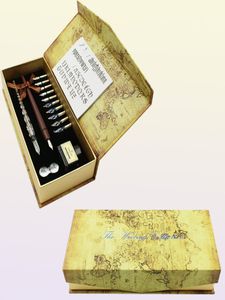 10 Nibs Wooden Dip Pen Set Set Callicraphy Pen Set для мультипликационных надписей.