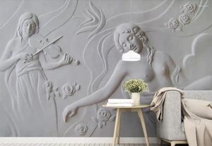 Wallpapers Embossed Figure People Wall Mural Po Wallpaper Bedroom Printed Paper Contact 3D Murals Papel De Parede