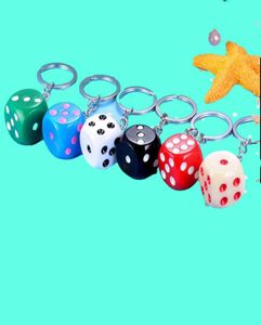 Nyckelringar Söta Colorf Dice Key Chefs Rings Harts Keychain KeyFob For Men Women Car Handväskor Plånbokstillbehör Creative Keychains4167607