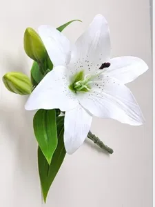 Decorative Flowers 1Pc Fashion Simulation Lily Hand Held Artificial Plants DIY For Wedding Party Festival Home Decoration Garden Wreath