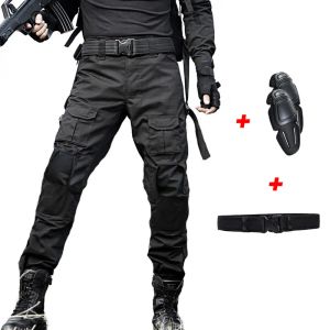 Pantaloni pantaloni da combattimento tattico uomo mimetico pantaloni cargo con ginocchini speciali forza di caccia ai pantaloni da caccia di paintball