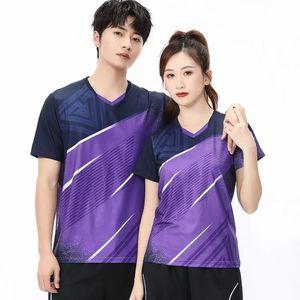 Män kvinnor barn tennis ping pong t-shirt kort ärm sport toppar snabb torr par familj sommar badminton volleyboll tröja 240403