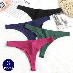 Frauen Höschen warmsteps 3pcs set nahtloser thongs gemütliche Seidensatin Frau Unterwäsche Sexy Dessous Mode G-Strings Sport T-Back