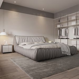 Baxter minimalistisk modern liten enhet ljus lyxbädd industriell stil läder säng master sovrum tatami mjuk säng