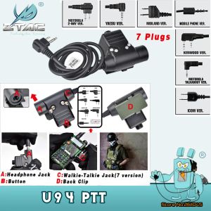 Аксессуары ZTAC Tactical Hearpet U94 Адаптер PULCH для разговора Airsoft Midland PTT для военных аксессуаров для наушников Walkietalkie Z113