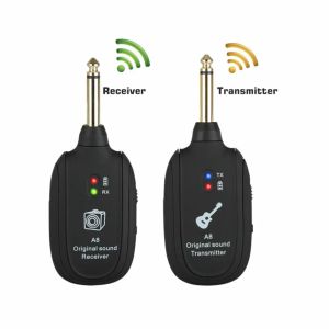 Cables A8 UHF Guitar Wireless System Transmitter Receiver Builtin Rechargeable wireless guitar transmitter for guitar accessories