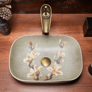 Retro Art Art Ceramiczne umywalka lawoszy z umywalka łazienkowa do zestawu do blachy pasującej dorzecza