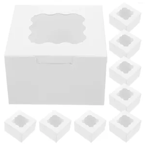 Take Out Containers 50 Pcs Gift Boxes Cake Transport Container Biscuit Donut White Cookie Wedding For Guests Treat