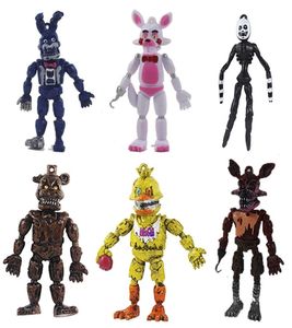 6 datorer/set fem nätter på Freddy's Action Figure Toy Fnaf Bonnie Foxy Fazbear Bear Freddy Toys för gåva 2012035771578