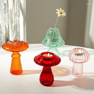 Wazony grzyb wazon szklany kwiat do dekoracji dekoracji roślin domowych