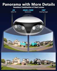 IP-камеры 4MP ICSEE Application 180 градусов широкоугольной двойной линзы порт IP-камеры POE NVR Panoramic Полноцветный интерком CCTV CCTV Monitorc240412