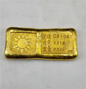 Sun 100 Brass Fake Fine Gold Bullion Bar Paper Peso 6Quot Poldado Polido 9999 República da China Golden Bar Simulation4362253