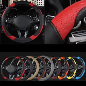 Steering Wheel Covers 36/38/40CM Car Cover Three Colors Braid With Needles And Thread Artificial Leather