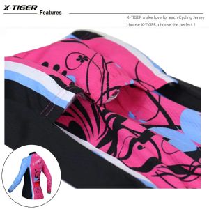 X-Tiger 100% poliester woman pro z długim rękawem ubrania rowerowe oddychanie mtb rowerowe koszulki maillot ropa ciclismo ubrania rowerowe