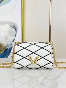 Hela läder Hela läder diamantcheckkedjans väska designer väska på väska klassisk teist axel crossbody paket koppling handväska m22891