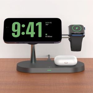 Carregadores 30W 5 em 1 carregador sem fio Stand para iPhone 15 14 13 12 Apple Watch Qi Estação de dock de carregamento rápido para airPods Pro iwatch 9 8 7