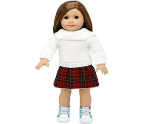 18 Quot Dollsアクセサリーセーター子供パーティーギフトおもちゃのためのワンピースドレス