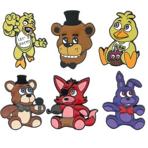 Horrorspiel fünf Nächte in Freddys Serie Emaille Pins Gothic FNAf Bear Fox Broschen Abzeichen Geschenke für Fans Sammlung