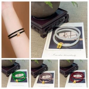 Bangle Chinese Charm Double Layer Bracelet Ancient Jewelry Fashion Natural Pure Glass Hand-Carved Luck 58-62mm Man