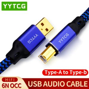 Anslutningar YYTCG HIFI USB -kabel DAC AB Alpha 6N Occ digital AB AUDI A TO B Högen Typ A till typ B HIFI -datakabel